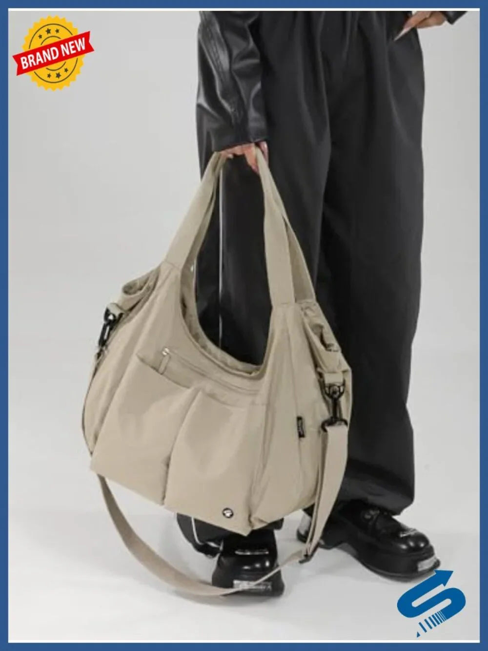 Waterproof Nylon Slouchy Hobo Tote Bag Crossbody Shoulder Bag Work Commute